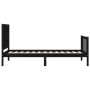 Estructura de cama con cabecero madera maciza negro 100x200 cm de vidaXL, Camas y somieres - Ref: Foro24-3192420, Precio: 138...