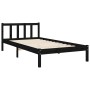 Estructura de cama con cabecero madera maciza negro 100x200 cm de vidaXL, Camas y somieres - Ref: Foro24-3192420, Precio: 138...
