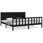 Estructura de cama con cabecero madera maciza negro 200x200 cm de vidaXL, Camas y somieres - Ref: Foro24-3192970, Precio: 226...