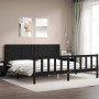 Estructura de cama con cabecero madera maciza negro 200x200 cm de vidaXL, Camas y somieres - Ref: Foro24-3192970, Precio: 226...