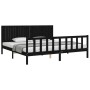 Estructura de cama con cabecero madera maciza negro 200x200 cm de vidaXL, Camas y somieres - Ref: Foro24-3192970, Precio: 226...