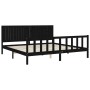 Estructura de cama con cabecero madera maciza negro 200x200 cm de vidaXL, Camas y somieres - Ref: Foro24-3192970, Precio: 226...