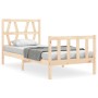 Estructura de cama con cabecero madera maciza 90x200 cm de vidaXL, Camas y somieres - Ref: Foro24-3192476, Precio: 88,69 €, D...