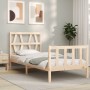 Estructura de cama con cabecero madera maciza 90x200 cm de vidaXL, Camas y somieres - Ref: Foro24-3192476, Precio: 88,69 €, D...