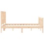 Estructura de cama de matrimonio con cabecero madera maciza de vidaXL, Camas y somieres - Ref: Foro24-3192396, Precio: 120,88...
