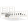Estructura cama de matrimonio con cabecero madera maciza blanco de vidaXL, Camas y somieres - Ref: Foro24-3192852, Precio: 13...