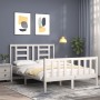 Estructura cama de matrimonio con cabecero madera maciza blanco de vidaXL, Camas y somieres - Ref: Foro24-3192852, Precio: 13...