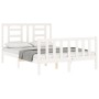 Estructura cama de matrimonio con cabecero madera maciza blanco de vidaXL, Camas y somieres - Ref: Foro24-3192852, Precio: 13...