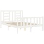 Estructura cama de matrimonio con cabecero madera maciza blanco de vidaXL, Camas y somieres - Ref: Foro24-3192852, Precio: 13...