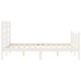 Estructura cama de matrimonio con cabecero madera maciza blanco de vidaXL, Camas y somieres - Ref: Foro24-3192852, Precio: 13...