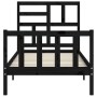 Estructura de cama individual con cabecero madera maciza negro de vidaXL, Camas y somieres - Ref: Foro24-3193040, Precio: 125...