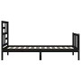 Estructura de cama individual con cabecero madera maciza negro de vidaXL, Camas y somieres - Ref: Foro24-3193040, Precio: 125...