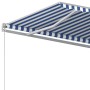 Toldo retráctil manual azul y blanco 400x350 cm en Toldos | Comprar online en Foru.es