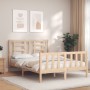 Estructura de cama con cabecero madera maciza 120x200 cm de vidaXL, Camas y somieres - Ref: Foro24-3192876, Precio: 119,15 €,...