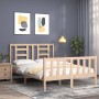 Estructura de cama con cabecero madera maciza 120x200 cm de vidaXL, Camas y somieres - Ref: Foro24-3192876, Precio: 119,15 €,...