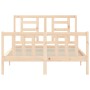 Estructura de cama con cabecero madera maciza 120x200 cm de vidaXL, Camas y somieres - Ref: Foro24-3192876, Precio: 119,15 €,...