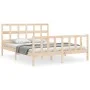 Bed frame with solid wood headboard 160x200 cm by vidaXL, Beds and slatted bases - Ref: Foro24-3193021, Price: 133,00 €, Disc...