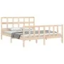 Bed frame with solid wood headboard 160x200 cm by vidaXL, Beds and slatted bases - Ref: Foro24-3193021, Price: 133,00 €, Disc...