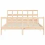 Bed frame with solid wood headboard 160x200 cm by vidaXL, Beds and slatted bases - Ref: Foro24-3193021, Price: 133,00 €, Disc...