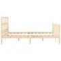 Bed frame with solid wood headboard 160x200 cm by vidaXL, Beds and slatted bases - Ref: Foro24-3193021, Price: 133,00 €, Disc...