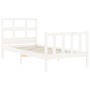 Estructura de cama con cabecero madera maciza blanco 90x200 cm de vidaXL, Camas y somieres - Ref: Foro24-3192997, Precio: 97,...