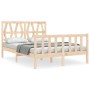 Estructura de cama con cabecero madera maciza 120x200 cm de vidaXL, Camas y somieres - Ref: Foro24-3192486, Precio: 126,53 €,...