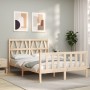 Estructura de cama con cabecero madera maciza 120x200 cm de vidaXL, Camas y somieres - Ref: Foro24-3192486, Precio: 126,53 €,...