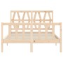 Estructura de cama con cabecero madera maciza 120x200 cm de vidaXL, Camas y somieres - Ref: Foro24-3192486, Precio: 126,53 €,...