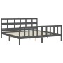 Estructura de cama con cabecero madera maciza gris 200x200 cm de vidaXL, Camas y somieres - Ref: Foro24-3193033, Precio: 173,...