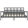 Estructura de cama con cabecero madera maciza gris 200x200 cm de vidaXL, Camas y somieres - Ref: Foro24-3193033, Precio: 173,...