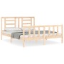 Estructura de cama de matrimonio con cabecero madera maciza de vidaXL, Camas y somieres - Ref: Foro24-3192886, Precio: 152,42...