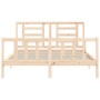 Estructura de cama de matrimonio con cabecero madera maciza de vidaXL, Camas y somieres - Ref: Foro24-3192886, Precio: 152,42...