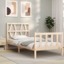 Estructura de cama con cabecero madera maciza de vidaXL, Camas y somieres - Ref: Foro24-3192456, Precio: 91,68 €, Descuento: %