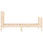 Estructura de cama con cabecero madera maciza de vidaXL, Camas y somieres - Ref: Foro24-3192456, Precio: 91,68 €, Descuento: %