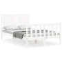 White solid wood bed frame with headboard 120x200 cm by vidaXL, Beds and slatted bases - Ref: Foro24-3192942, Price: 132,11 €...