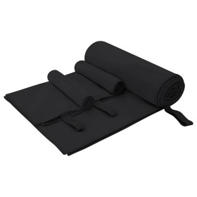 Set de Toallas de Deportes 3 pcs Negro Poliéster y Poliamida en Toallas | Comprar online en Foru.es