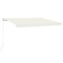 Toldo manual retráctil con LED color crema 400x350 cm en Toldos | Comprar online en Foru.es