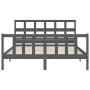 Estructura de cama matrimonio con cabecero madera maciza gris de vidaXL, Camas y somieres - Ref: Foro24-3193018, Precio: 151,...