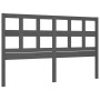 Estructura de cama matrimonio con cabecero madera maciza gris de vidaXL, Camas y somieres - Ref: Foro24-3193018, Precio: 151,...