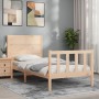 Estructura de cama con cabecero madera maciza 90x200 cm de vidaXL, Camas y somieres - Ref: Foro24-3192736, Precio: 99,16 €, D...