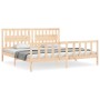 Estructura de cama con cabecero madera maciza 200x200 cm de vidaXL, Camas y somieres - Ref: Foro24-3192446, Precio: 164,38 €,...