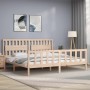 Estructura de cama con cabecero madera maciza 200x200 cm de vidaXL, Camas y somieres - Ref: Foro24-3192446, Precio: 164,38 €,...