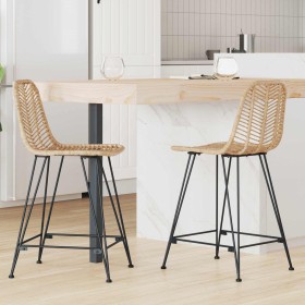 Silla de Bar 2 pcs Natural 44,5 x 54,5 x 97,5 cm Ratan e Hierro en Taburetes de cocina | Comprar online en Foru.es