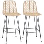 Silla de Bar 2 pcs Natural 44,5 x 53 x 111 cm Ratan e Hierro en Taburetes de cocina | Comprar online en Foru.es