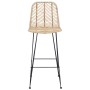 Silla de Bar 2 pcs Natural 44,5 x 53 x 111 cm Ratan e Hierro en Taburetes de cocina | Comprar online en Foru.es