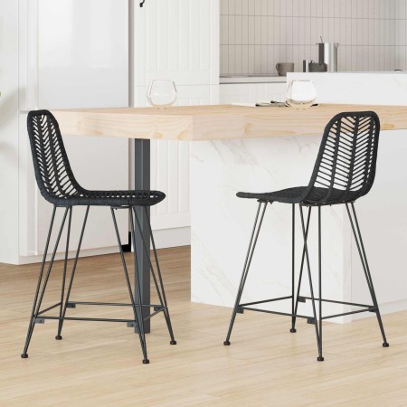 Silla de Bar 2 pcs Negro 44,5 x 54,5 x 97,5 cm Ratan e Hierro en Taburetes de cocina | Comprar online en Foru.es