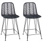 Silla de Bar 2 pcs Negro 44,5 x 54,5 x 97,5 cm Ratan e Hierro en Taburetes de cocina | Comprar online en Foru.es