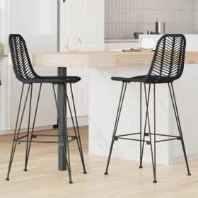 Silla de Bar 2 pcs Negro 44,5 x 53 x 111 cm Ratan e Hierro en Taburetes de cocina | Comprar online en Foru.es