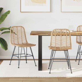 Silla de comedor 2 pcs Natural 44.5 x 55 x 85 cm Ratan e Hierro en Sillas de comedor | Comprar online en Foru.es