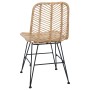 Silla de comedor 2 pcs Natural 44.5 x 55 x 85 cm Ratan e Hierro en Sillas de comedor | Comprar online en Foru.es